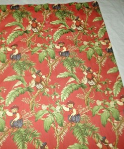 Paradise Monkey Cream Leaves Shower Curtain - Bathroom Curtain Decor