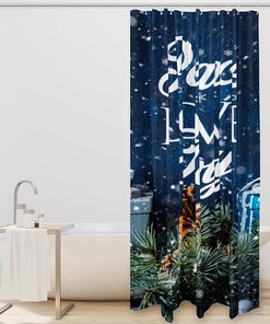 Peace and Love Snowflakes Christmas Shower Curtain for Uplifting Bathroom Decor