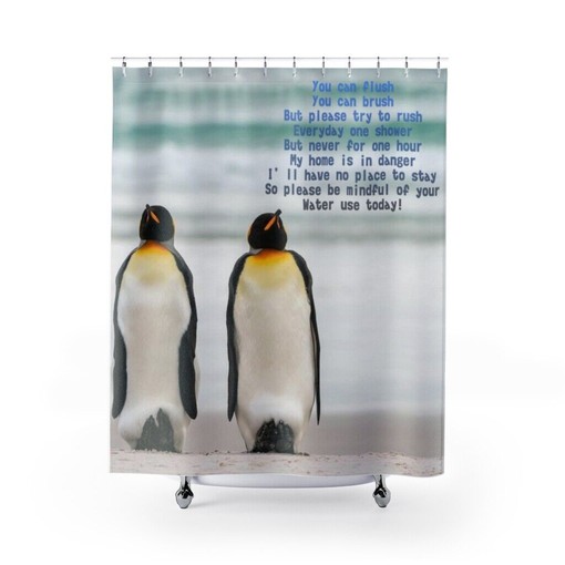 Penguin Shower Curtain - Perfect for Your Antarctica Theme