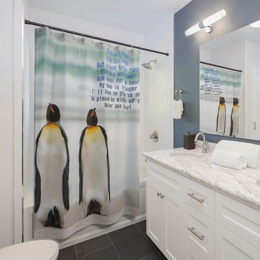 Penguin Shower Curtain - Perfect for Your Antarctica Theme