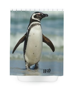 Penguin Shower Curtain with Adorable and Cute Wild Animal Print - Perfect for Kids Bathroom