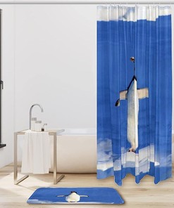 Penguin Waterproof Bathroom Curtain - Bring Winter to Your Bathroom