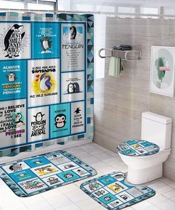 Penguin is My Spirit Animal Bathroom Shower Curtain with Hooks