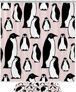Penguins Waterproof Shower Curtain - Bathroom Curtain