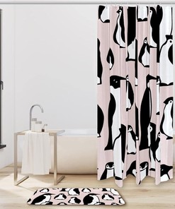 Penguins Waterproof Shower Curtain - Bathroom Curtain