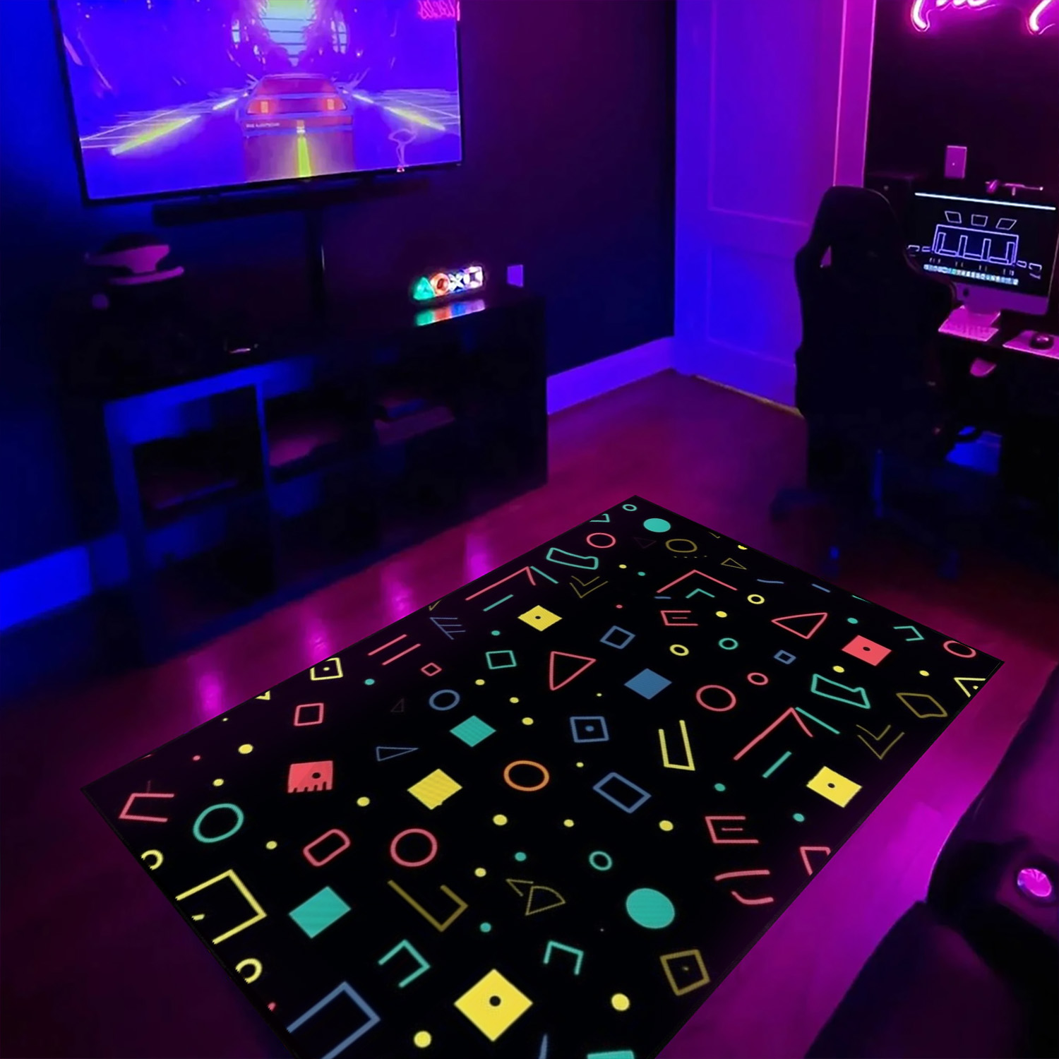 Personalized Arcade Pattern Area Rug for Home Decor