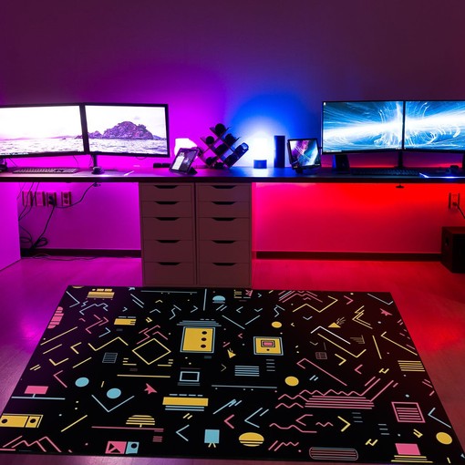 Personalized Arcade Pattern Area Rug for Living Room