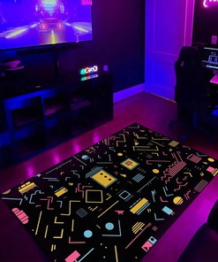 Personalized Arcade Pattern Area Rug for Living Room