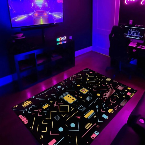 Personalized Arcade Pattern Area Rug for Living Room