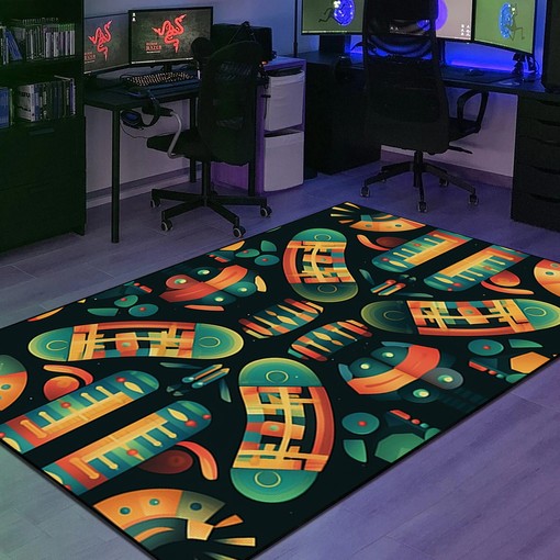 Personalized Arcade Pattern Centipede Segments Area Rug