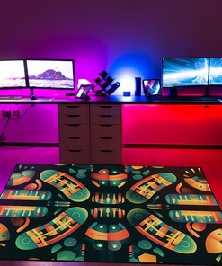 Personalized Arcade Pattern Centipede Segments Area Rug