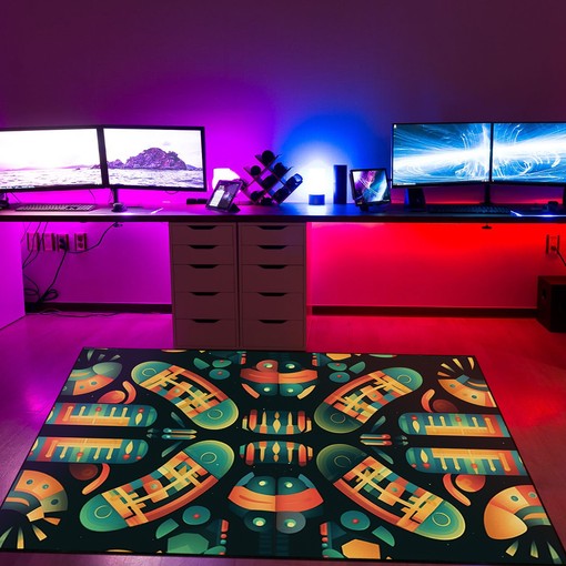 Personalized Arcade Pattern Centipede Segments Area Rug