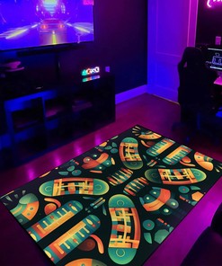 Personalized Arcade Pattern Centipede Segments Area Rug