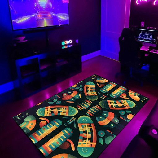 Personalized Arcade Pattern Centipede Segments Area Rug
