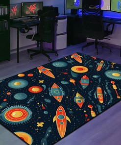 Personalized Arcade Pattern Missile Patterns Area Rug