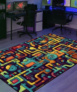 Personalized Arcade Pattern Seamless Puzzles Area Rug