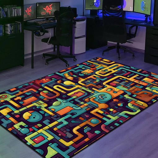 Personalized Arcade Pattern Seamless Puzzles Area Rug