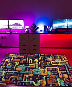 Personalized Arcade Pattern Seamless Puzzles Area Rug
