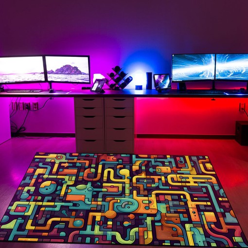 Personalized Arcade Pattern Seamless Puzzles Area Rug