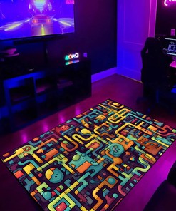 Personalized Arcade Pattern Seamless Puzzles Area Rug