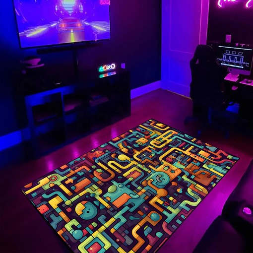 Personalized Arcade Pattern Seamless Puzzles Area Rug