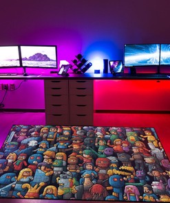 Personalized Arcade Patternated Characters Area Rug