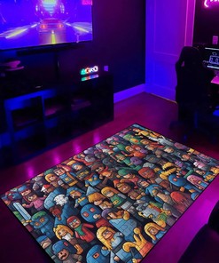 Personalized Arcade Patternated Characters Area Rug