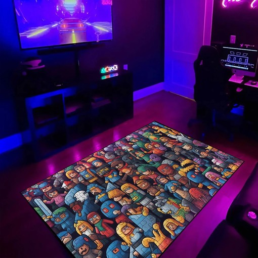 Personalized Arcade Patternated Characters Area Rug