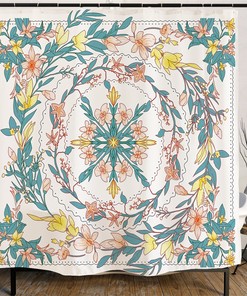 Personalized Bohemian Shower Curtain, Tapestry Decoration for Wedding Party