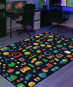 Personalized Classic Game Icons Area Rug