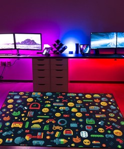 Personalized Classic Game Icons Area Rug