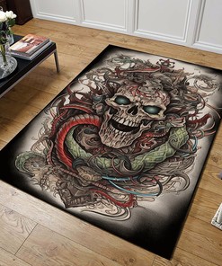 Personalized Full Colour Tattoo Flash Art Area Rug with Warhammer Concept