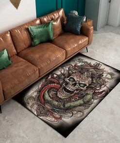 Personalized Full Colour Tattoo Flash Art Area Rug with Warhammer Concept