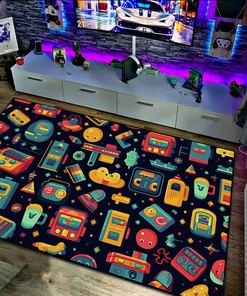 Personalized Game Arcade Pattern Area Rug