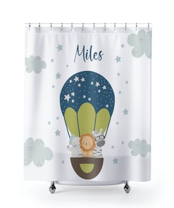 Personalized Mermaid Shower Curtain with Custom Name - Cute Bathroom Art - Home Decor Bathroom Curtain