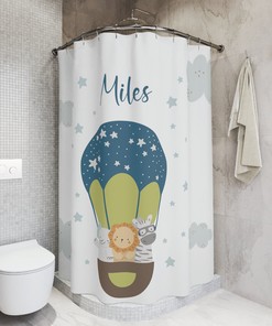 Personalized Mermaid Shower Curtain with Custom Name - Cute Bathroom Art - Home Decor Bathroom Curtain