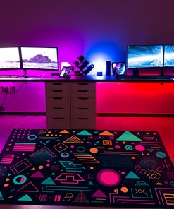 Personalized Neon Shapes Pattern for Home Decoration, 90s Geometric Design