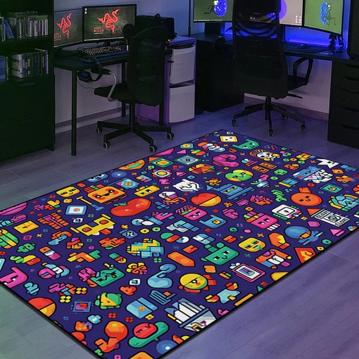 Personalized Pixel Art Pattern Arcade Carpet for Home Decor