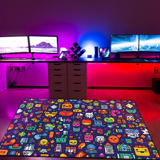Personalized Pixel Art Pattern Arcade Carpet for Home Decor