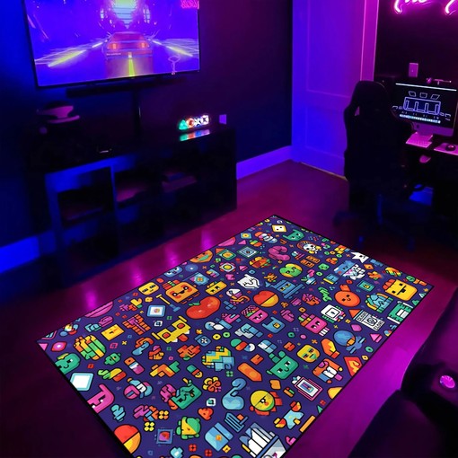 Personalized Pixel Art Pattern Arcade Carpet for Home Decor