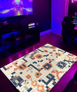 Personalized Space Invaders Holographic Area Rug for Living Room and Bedroom