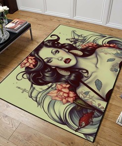 Personalized Tattoo Art Print for Home Decoration Living Room Area Rug