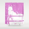 Pink Animal Print White Horse Shower Curtain for Chic Bathroom Decor