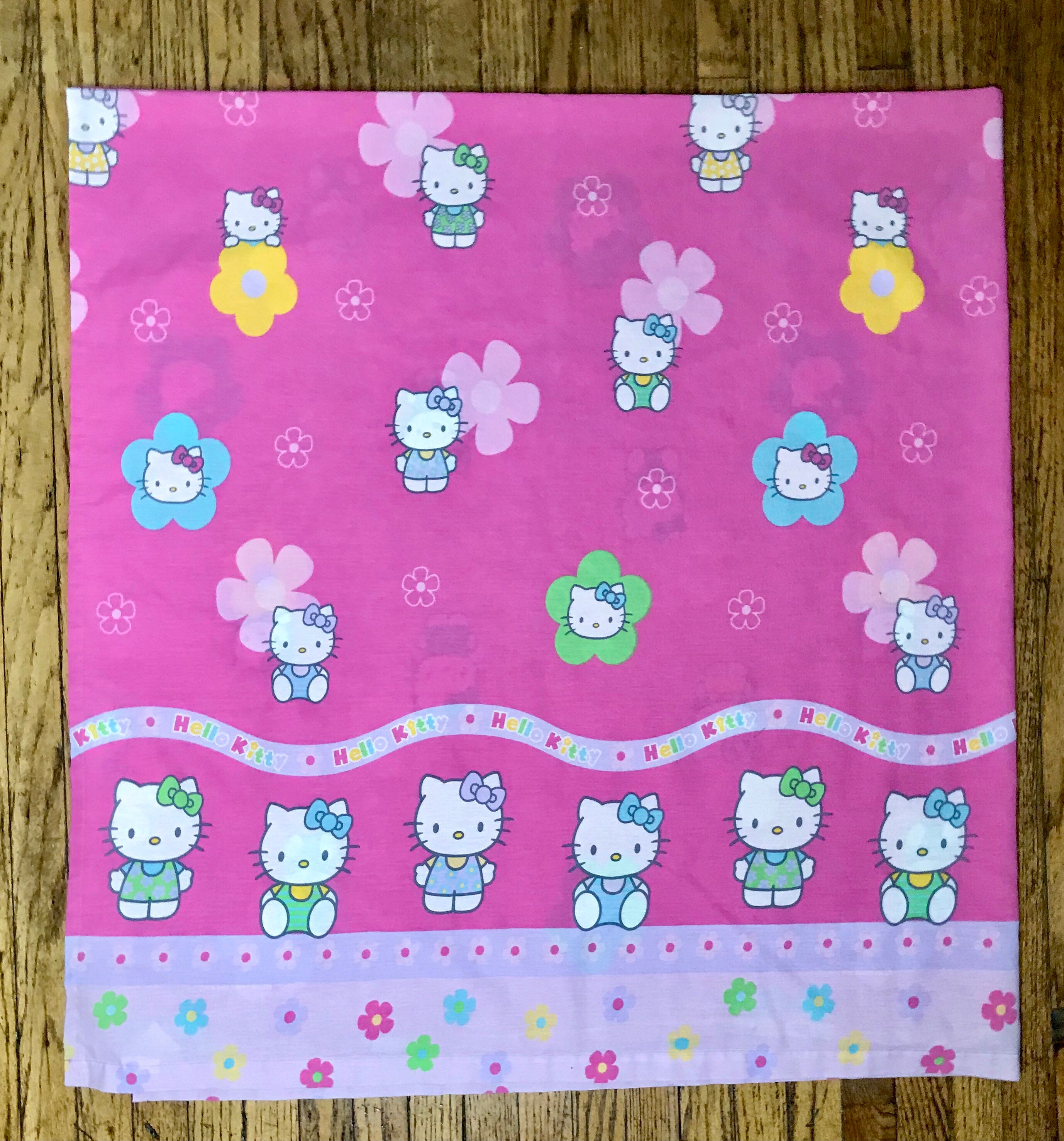Pink Hello Kitty Flower Fabric Shower Curtain - Sanrio Collection