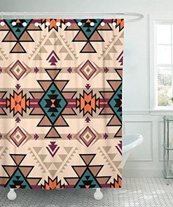 Pink Tribal Navajo Aztec Geometric Shower Curtain Bathroom Decor