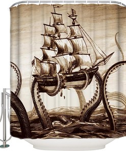 Pirate Boat Shower Curtain Adds Adventure to Your Bathroom