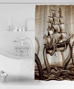 Pirate Boat Shower Curtain Adds Adventure to Your Bathroom