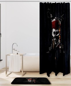 Pirate Skulls Waterproof Bathroom Curtain