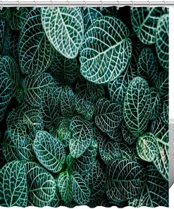 Plant Leaf Leaves Green Garden Fabric Shower Curtain for Bathroom Decor