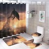 Playful Dolphin at Sunset Shower Curtain for Bathroom, Home Decor